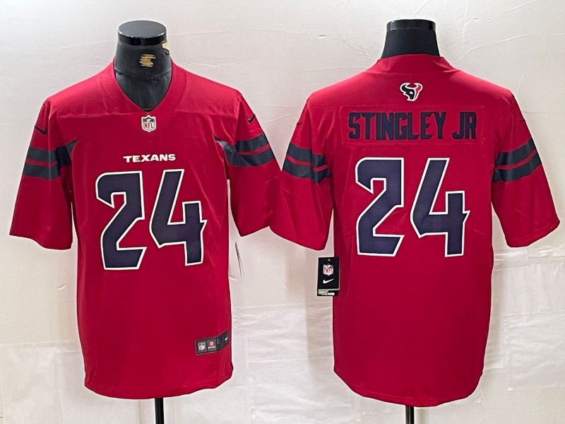 Men Houston Texans 24 Stingley jr Red Second generations 2025 Nike Limited NFL Jersey style 1